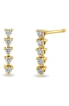 Zoë Chicco 14k Yellow Gold Tennis Diamond Vertical Stud Earrings In Yellow Gold