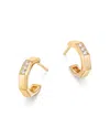 Zoë Chicco 14k Yellow Gold Diamond Octagon Huggie Hoop Earrings In Gold