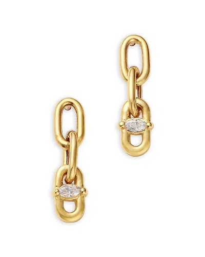 Zoë Chicco 14k Yellow Gold Diamond Oval Link Chain Drop Earrings, 0.06 Ct. T. W.