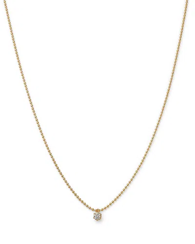 Zoë Chicco 14k Yellow Gold Diamond Solitaire Necklace, 16