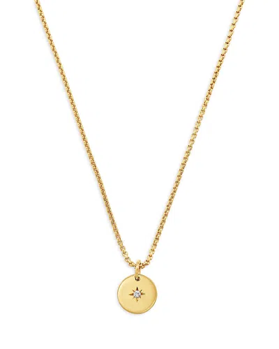 ZOË CHICCO 14K YELLOW GOLD DIAMOND STAR DISC PENDANT NECKLACE, 16-18