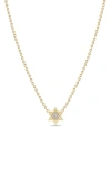 Zoë Chicco Midi Bitty 14k Yellow Gold & Diamond Star Of David Necklace, 16 In Yellow Gold