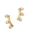 Zoë Chicco 14k Yellow Gold Diamond Wire Arc Stud Earrings In Gold