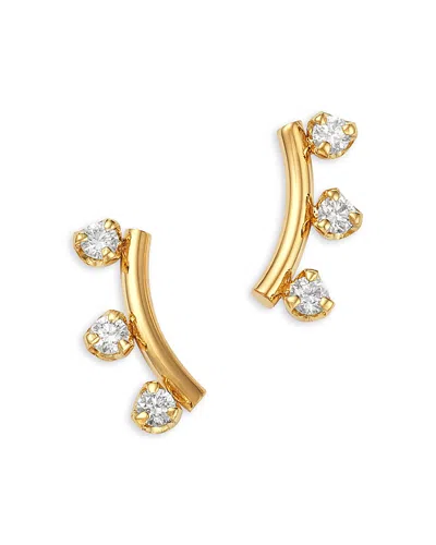Zoë Chicco 14k Yellow Gold Diamond Wire Arc Stud Earrings