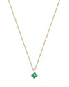 Zoë Chicco 14k Yellow Gold Emerald Gemstones Flower Cluster Pendant Necklace, 14-16 In Yellow