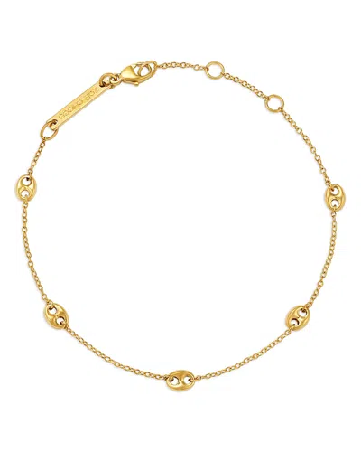 ZOË CHICCO 14K YELLOW GOLD HEAVY METAL MARINER LINK STATION BRACELET