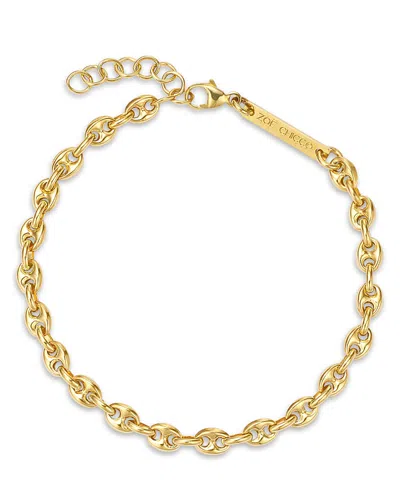 ZOË CHICCO 14K YELLOW GOLD HEAVY METAL PUFF MARINER LINK CHAIN BRACELET