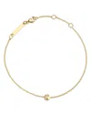 Zoë Chicco 14k Yellow Gold Itty Bitty Symbols Black & White Diamond Yin Yang Charm Bracelet In Gold