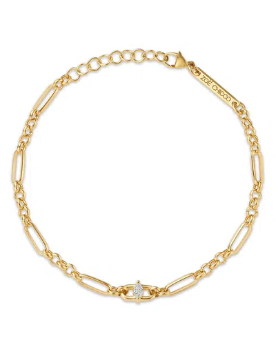 Zoë Chicco 14k Yellow Gold Marquis Diamonds Diamond Solitaire Link Bracelet