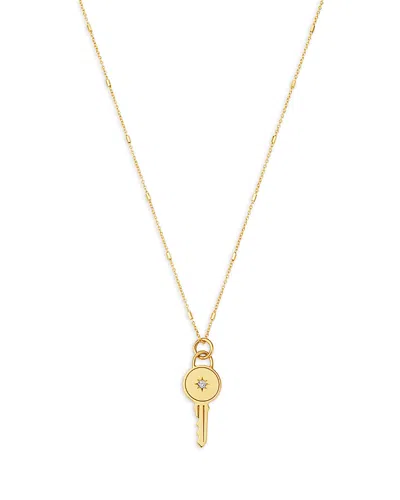 Zoë Chicco 14k Yellow Gold Medallions Diamond Accent Key Pendant Necklace, 18