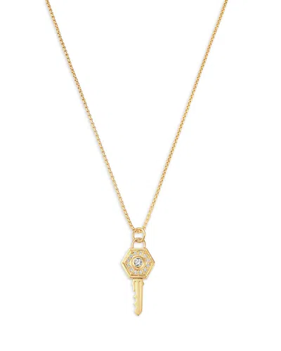 Zoë Chicco 14k Yellow Gold Medallions Diamond Hexagon Key Pendant Necklace, 18-20