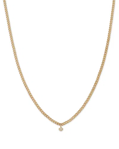 Zoë Chicco 14k Yellow Gold Prong Diamond Pendant Necklace, 14-16