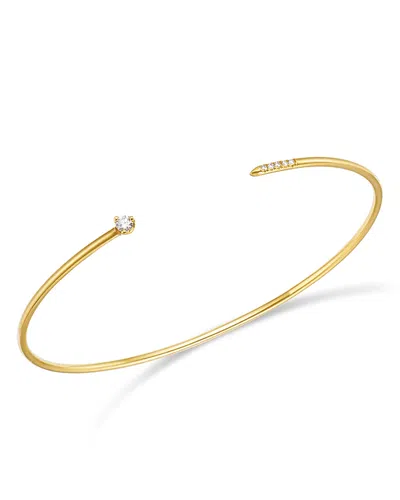Zoë Chicco 14k Yellow Gold Prong Diamonds Diamond Cuff Bangle Bracelet