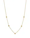 Zoë Chicco 14k Yellow Gold Prong Diamonds Tiny Bead Flower Collar Necklace, 14-16 In Yellow