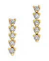 Zoë Chicco 14k Yellow Gold Tennis Diamond Vertical Stud Earrings In Yellow