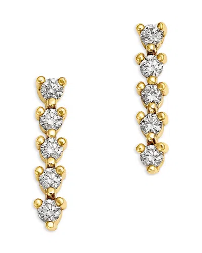 Zoë Chicco 14k Yellow Gold Tennis Diamond Vertical Stud Earrings