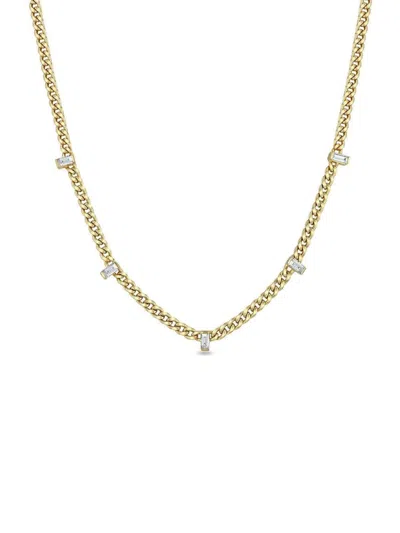 Zoë Chicco 14kt Yellow Gold Small Baguette-diamond Necklace