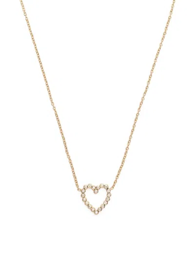 Zoë Chicco 14kt Yellow Gold Small Diamond Bezel Heart Necklace