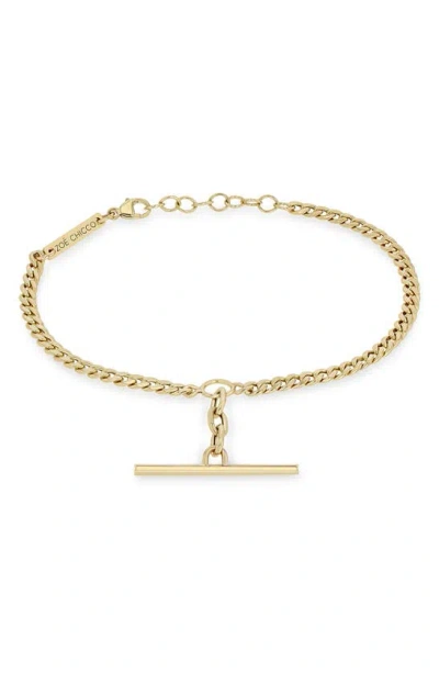 Zoë Chicco Bar Curb Chain Bracelet In Gold