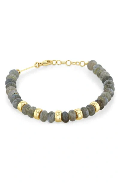 Zoë Chicco Beaded Labradorite Bracelet In Yellow Gold