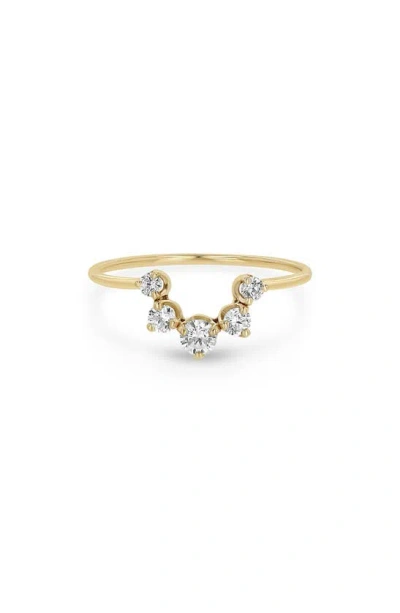 Zoë Chicco Diamond Arc Crown Ring In Yellow Gold