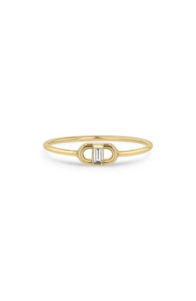 Zoë Chicco Diamond Oval Link Ring In Yellow Gold