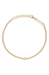 Zoë Chicco 14k Yellow Gold Princess Diamonds Diamond Solitaire Curb Chain Bracelet, 0.06 Ct. T. W. In Yellow Gold