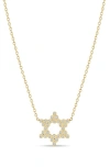 Zoë Chicco 14k Yellow Gold Diamond Bezel Star Of David Pendant Necklace, 14-16 In Yellow Gold