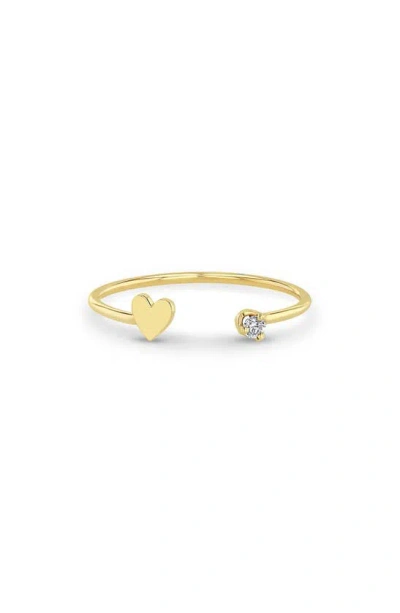 Zoë Chicco Women's Itty Bitty Symbols 14k Yellow Gold & Diamond Open Ring