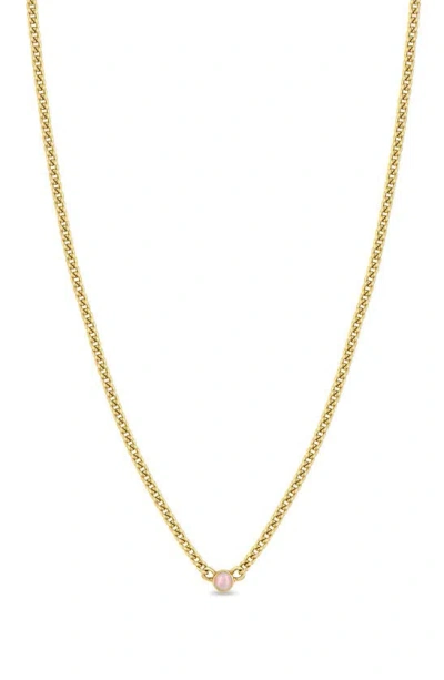 Zoë Chicco Opal Pendant Necklace In White/gold