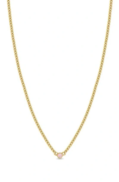 Zoë Chicco Opal Pendant Necklace In Yellow Gold