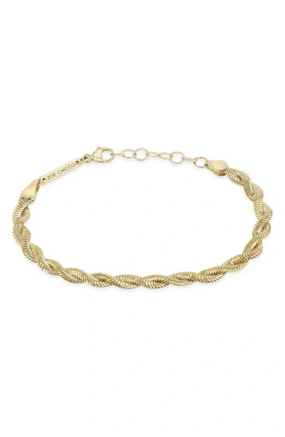 Zoë Chicco Twisted Snake Chain Bracelet In Gold