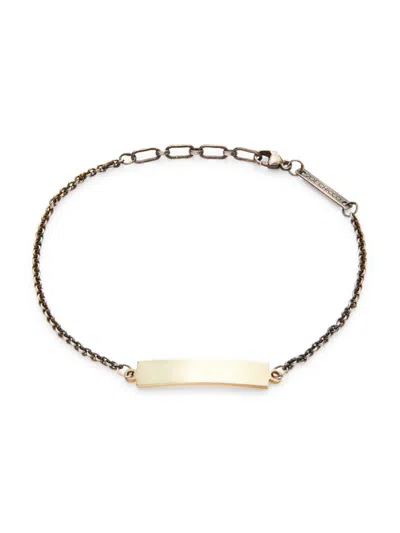 Zoë Chicco Women's Identity 14k Yellow Gold & Oxidized Sterling Silver Id Chain Bracelet