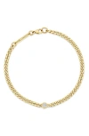 Zoë Chicco Small Curb Chain Floating Diamond Bracelet In Yellow Gold
