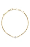Zoë Chicco 14k Yellow Gold Diamond Pendant Box Chain Bracelet In 14k Yellow Gold