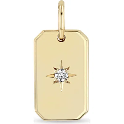 Zoë Chicco 14k Gold Diamond Star Dog Tag Charm
