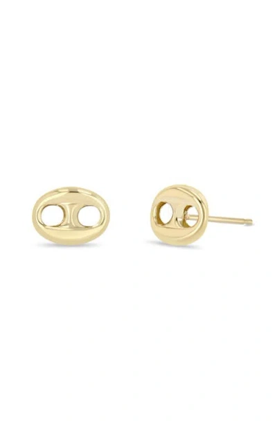 Zoë Chicco 14k Gold Large Puffed Mariner Link Stud Earrings In 14k Yellow Gold