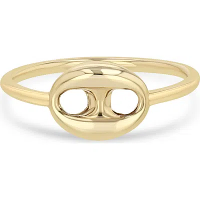 Zoë Chicco 14k Gold Single Puffed Mariner Link Ring In 14k Yellow Gold