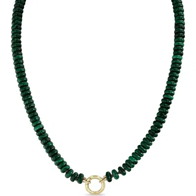 Zoë Chicco Beaded Malachite Pendant Necklace In 14k Yellow Gold