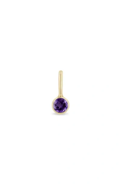 Zoë Chicco Bezel Set Amethyst Charm In Gold