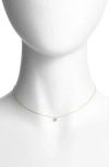 Zoë Chicco Dangling Semiprecious Stone Choker In Yellow Gold/turquoise