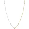 Zoë Chicco Diamond Bezel Mixed Paper Clip Chain Necklace In 14k Yellow Gold