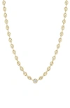 Zoë Chicco Floating Diamond Puffed Mariner Chain Necklace In 14k Yellow Gold