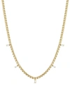 Zoë Chicco Baguette Diamond Box Chain Necklace In 14k Yellow Gold