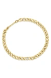 Zoë Chicco 14k Yellow Gold Floating Diamonds Diamond Curb Link Chain Bracelet In Yellow Gold