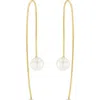 Zoë Chicco 14k Yellow Gold Wire Earrings With Cultured Freshwater Pearls In 14k Yellow Gold