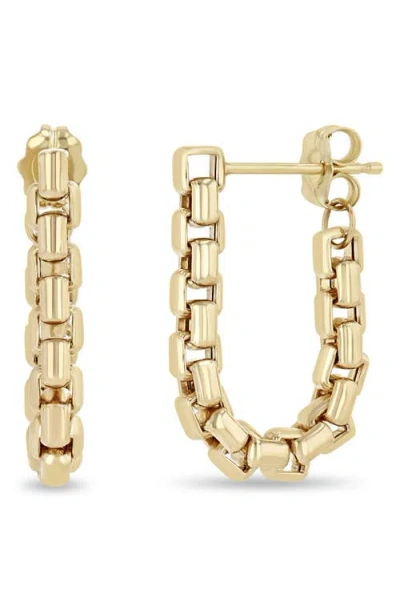 Zoë Chicco Large Box Chain Hoop Earrings In Gold