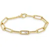 Zoë Chicco Large Paperclip Chain Bracelet With Prong Diamond In Yellow Gold
