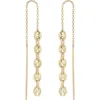 Zoë Chicco Puffed Mariner Threader Earrings In 14k Yellow Gold