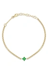 Zoë Chicco Quad Emerald Pendant Bracelet In 14k Yellow Gold
